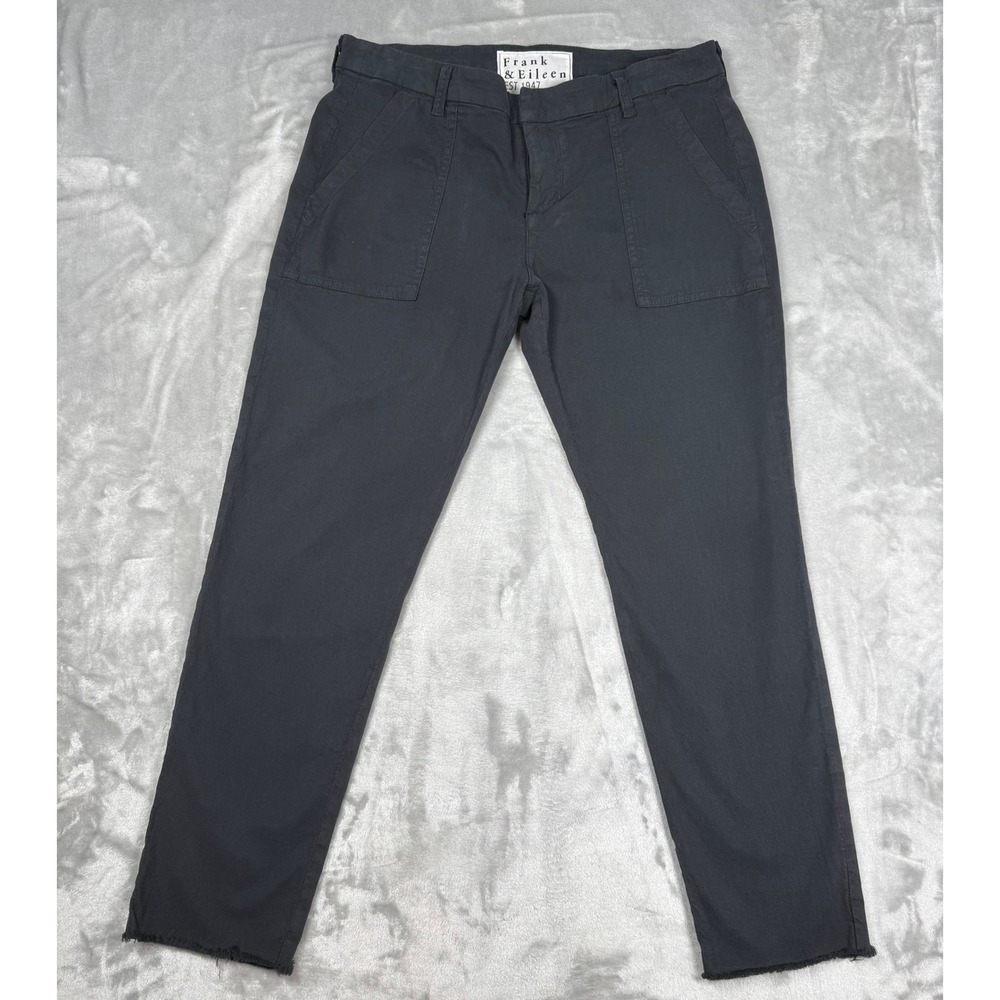 Frank & Eileen Blackrock Utility Pants Italian Peached Twill Straight Leg Size 8